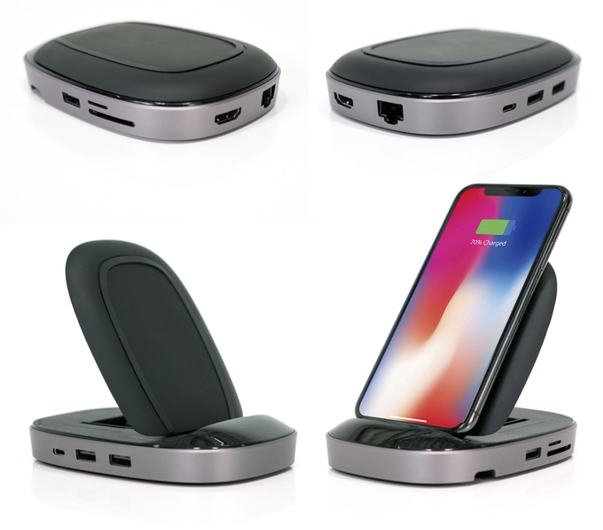 HyperDrive USB-C Hub + 7.5W Qi Wireless Charger iPhone Stand HyperDrive USB-C Hub + 7.5W Qi Wireless Charger iPhone Stand