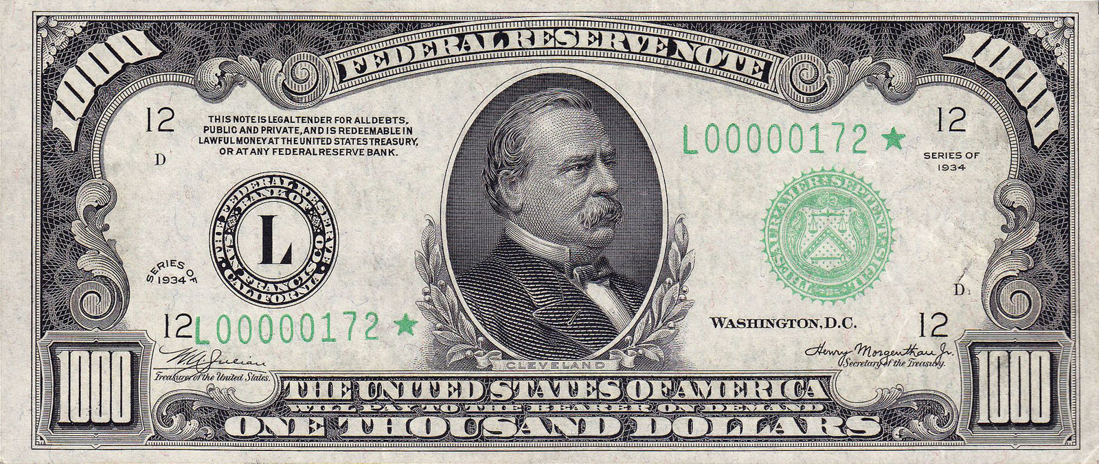 $1000 bill